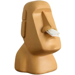 XUCHEN Dekorative Taschentuchbox, lustige Moai-Kopf-Taschentuchbox-Abdeckung, kreativer Taschentuch-Organizer-Spender für Auto, Zuhause, Badezimmer und Schlafzimmer