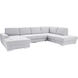 sit&more Wohnlandschaft SIT & MORE "Santorini U-Form", silber, B:340cm H:82cm T:224cm, Luxus-Microfaser ALTARA NUBUCK (100% Polyester) / Struktur (100% Polyester);Flachgewebe (100% Polyester) / Struktur (100% Polyester), Sofas, Wohnlandschaft, mit Federkern und