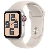 Apple Watch SE 2024 GPS + Cellular 40 mm Aluminiumgehäuse polarstern, Sportarmband polarstern M/L