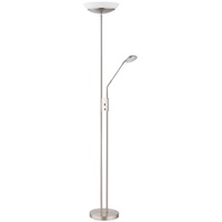 GLOBO LED Stehlampe Deckenfluter Wohnzimmerlampe Schlafzimmerleuchte, Metall nickel satiniert,