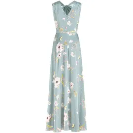 Vera Mont Abendkleid Blumenprint Silber 34