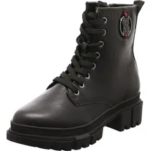 s.Oliver Damen Stiefeletten ohne Absatz zum Schnüren Vegan, Schwarz (Black), 37 EU