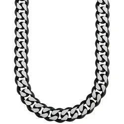 s.Oliver Herren Halskette Panzer 9954469 Edelstahl black IP
