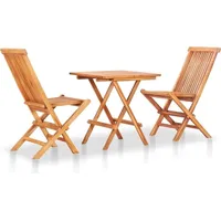 vidaXL Teak Set 3-tlg. natur/anthrazit klappbar