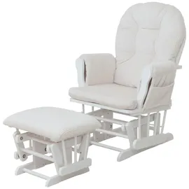 MCW Relaxsessel MCW-C76 Cord 320 g/m2 80 x 100 x 80 cm Creme mit Hocker