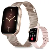 niolina Smartwatch Damen Herren mit Telefonfunktion, 1.75" Touchscreen Fitness Tracker Smartwatch mit 120+ Sportmodi, Herzfrequenz, SpO2, Schlafüberwachung, IP68 Fitnessuhr iOS & Android (Roségold)