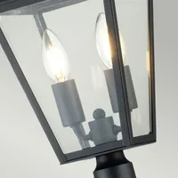 Licht-Erlebnisse Wegeleuchte ABINGDON Schwarz 2-flammig Vintage Stehlampe außen