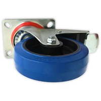 Karat Lenkrolle Transportrolle Gummi Auflageplatte Blau, verschiedene Größen, Rolle, mit oder ohne Bremse blau Ø 1.25 cm