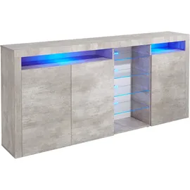 borchardt Möbel Highboard 200 x 89 x 35 cm grau