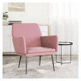 vidaXL Sessel 62 x 79 x 79 cm Samt Rosa mit Rollen