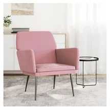 vidaXL Sessel 62 x 79 x 79 cm Samt Rosa mit Rollen