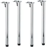 Relaxdays Tischbeine, 4er Set, HxD: 71 x 5 cm, klappbar, Tischfüße für Esstisch, Schreibtisch, Eisen, Klappfüße, Silber