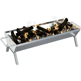 vidaXL Grill Silbern 118x42x30,5 cm