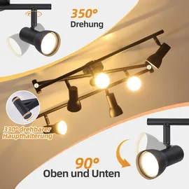deboola Deckenstrahler 6 Flammig schwarz