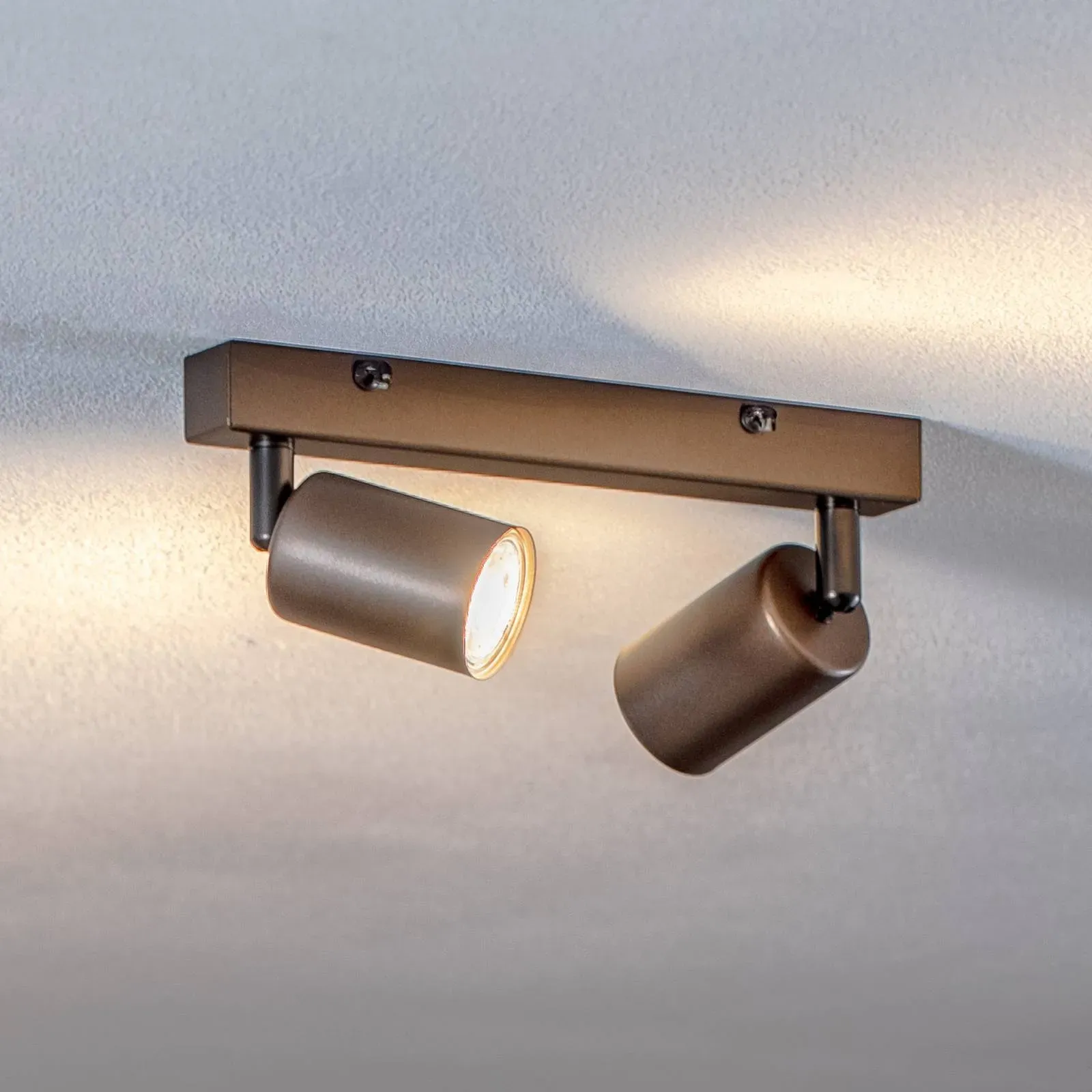 Deckenspot Top, justierbar, braun, zweiflammig linear Top TK Lighting, dimmbar, braun / rost, für Wohn- / Esszimmer, Metall, Modern, Strahler - 39 cm - cm - 15 cm