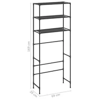 vidaXL Waschmaschinenregal 3 Ablagen Schwarz 69x28x169 cm