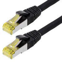 Helos Patchkabel, Cat6a, S/FTP, RJ-45/RJ-45, 0.5m, schwarz (118162)