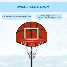 sportnow Basketballständer Magnet-Dartscheibe Basketballkorb mit Ständer