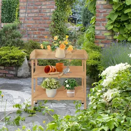Outsunny Pflanztisch 76 x 37 x 89 cm Braun