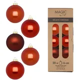 Inge‘s Christmas Decor Weihnachtskugeln Glas 6cm matt & glänzend Christbaumkugeln Weihnachtsbaumkugeln Weihnachten Christbaumschmuck Weihnachtsbaumschmuck Kupfer Braun