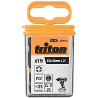Triton Pozidriv-Schraubendrehereinsätze, 15er-Pack, 1 Stück, schwarz, TPTA51809018