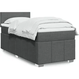 vidaXL Boxspringbett 140 x 200 cm Dunkelgrau