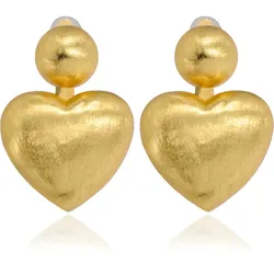 Paar Ohrclips FILIPPA FIRENZE "Rubacuori", gold (goldfarben), Ohrringe, Damen, Stahl, in tollem Herz-Design