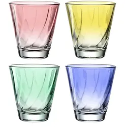 LEONARDO 4er-Gläserset  Twist , mehrfarbig , Glas