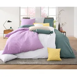 Bettwäsche JANINE Gr. 3, lila (flieder), B/L: 155cm x 220cm, 2-teilige Garnitur St., 2-teilige Garnitur St., Seersucker, B/L: 80cm x 80cm, Seersucker, 100% Baumwolle, Bettwäsche