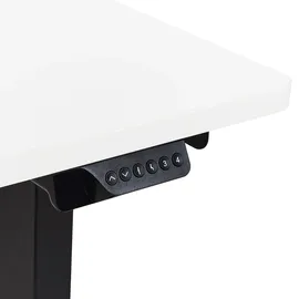 Beliani Eckschreibtisch elektrisch höhenverstellbar DESTINES Weiß / Schwarz 160 cm 109 cm linksseitig