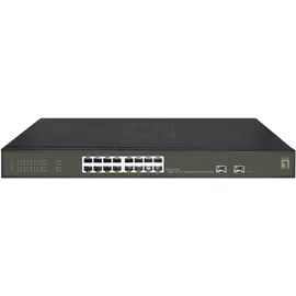 LevelOne GES-2118P Hilbert 18-Port Gigabit PoE Smart Lite Switch - Black