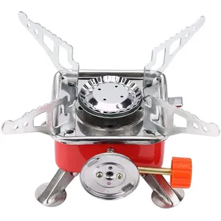 HUGEE Gaskocher Tragbarer - Mini Gas Campingkocher,Gaskocher Camping,Folding Metal Canister Stove Camping Gas Stove for Hiking,Picnic,Trekking and Outdoor Activities