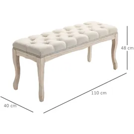 Homcom Polsterbank Leinen Schaumstoff, Gummiholz