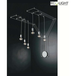 ECO-Light Wand-/ Deckenleuchte HABITAT, IP20, 6-flammig, 6x E27 max. 40W, 500cm Kabel, weiß ECO-I-HABITAT-PL6-BCO
