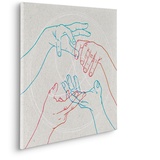 KOMAR Keilrahmenbild im Echtholzrahmen - Glory Hands - Größe 60 x 60 cm - Wandbild, Kunstdruck, Wanddekoration, Design, Wohnzimmer, Schlafzimmer