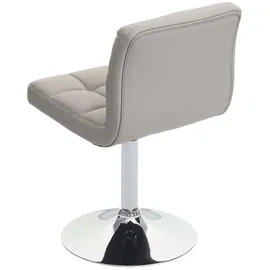 Mendler 2er-Set Esszimmerstuhl Drehstuhl Stuhl Kavala Kunstleder Chrom ~ taupe-grau