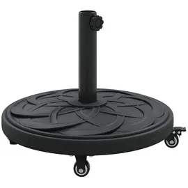 vidaXL Schirmständer Art Deco Ø 45 x 39,5 cm Polyethylen Schwarz
