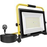 RIGIDON 200W LED Baustrahler, 20000LM Tragbarer Led Arbeitsscheinwerfer, Led Strahler Arbeitsstrahler Mit Stecker, Bauscheinwerfer, Für Werkstatt Baustelle Garage Garten, 6000K