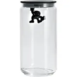 Alessi Küchendose Gianni 1400 ml Glas Schwarz