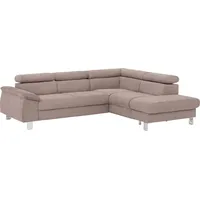 COTTA Ecksofa Komaris L-Form, B: 249 cm, mit Kopfteilverstellung, optional Bettfunktion, Bettkasten & Licht braun