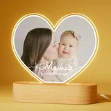 Bemaystar Personalisierte Muttertagsgeschenke - Mama Geschenk - Personalisierte Lampe mit Foto und Text - Acryl-Bilderrahmen mit optionalem LED-Sockel