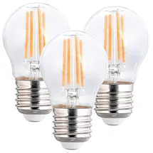 Luminea 3er-Set LED-Filament-Lampen, G45, E27, 470 lm, 4 W, 2700 K, dimmbar
