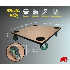 Proregal Transportroller Braun | 2 Stück | Möbelroller Rollbrett