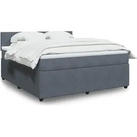 vidaXL Boxspringbett 180 x 200 cm Dunkelgrau