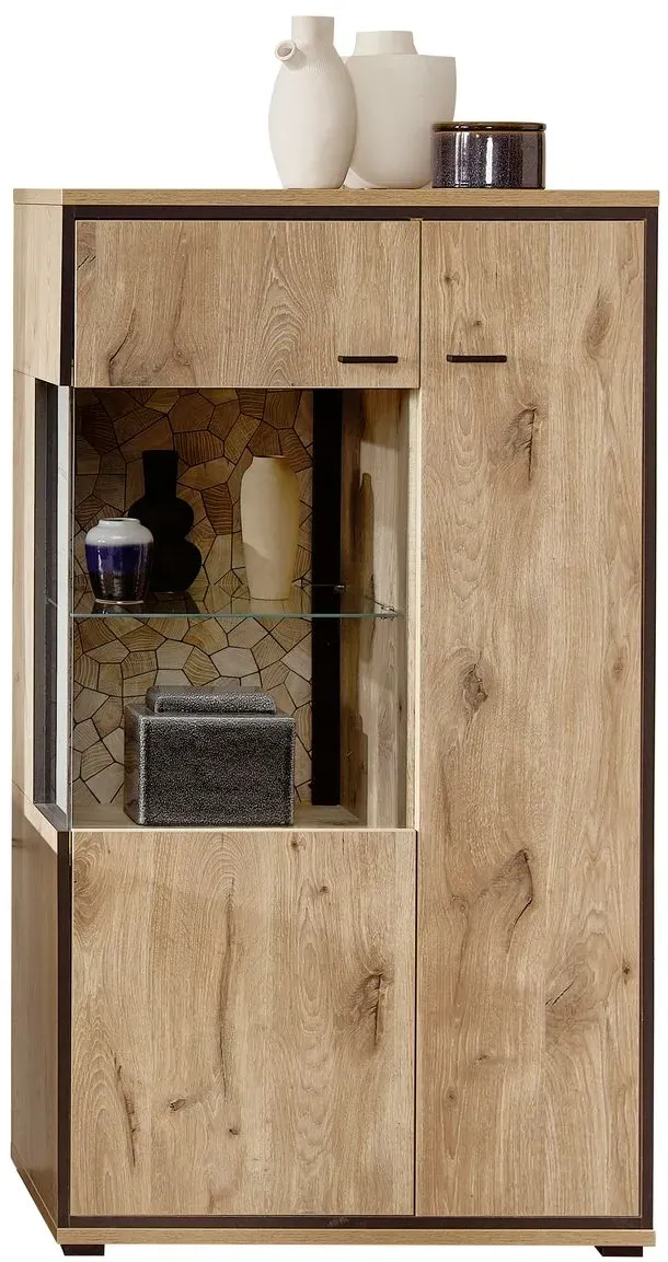 Wohnconcept Vitrine Ruben Holzoptik Braun Eiche