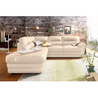 Cotta Polstergarnitur »Royale«, (Set), bestehend aus Ecksofa & Hocker, optional mit Bettfunktion und -kasten beige