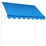 Angerer Klemmmarkise Exklusiv mit Handkurbel, Terrasse/Balkon, einfache Montage ohne Bohren, Made in Germany, hochwertiger Stoff, UV-beständig, höhenverstellbar, wasserabweisend, 300 cm Blau