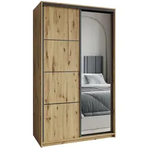 masseno Schwebetürenschrank VARO 120 x 205 x 60 cm Eiche Artisan