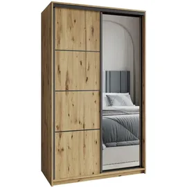 masseno Schwebetürenschrank VARO 120 x 205 x 60 cm Eiche Artisan