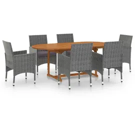 vidaXL Garten-Essgruppe 7-tlg. grau 3070752